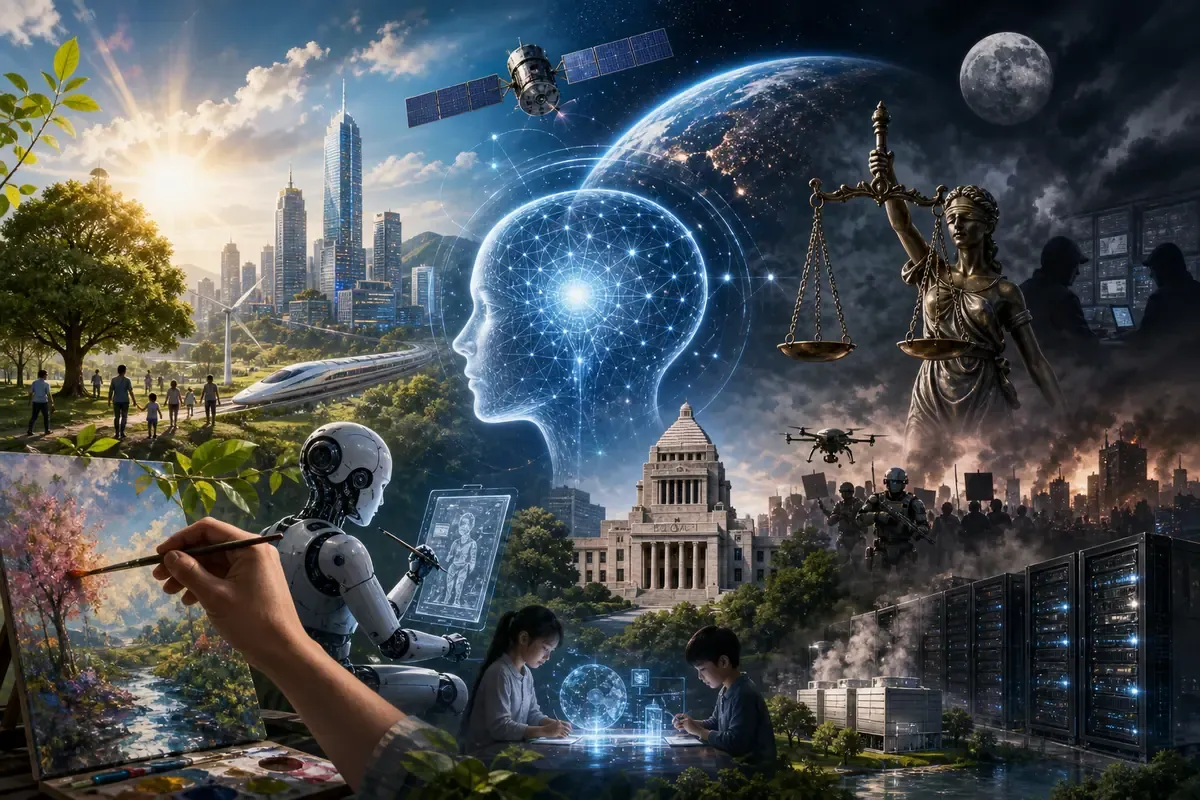 AIの光と影:誇大広告規制、創造性、宇宙安全保障、環境負荷が示す未来