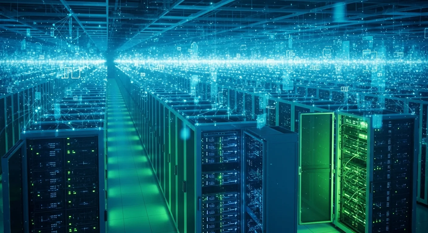 データセンターとクラウドインフラが複雑に接続された様子
