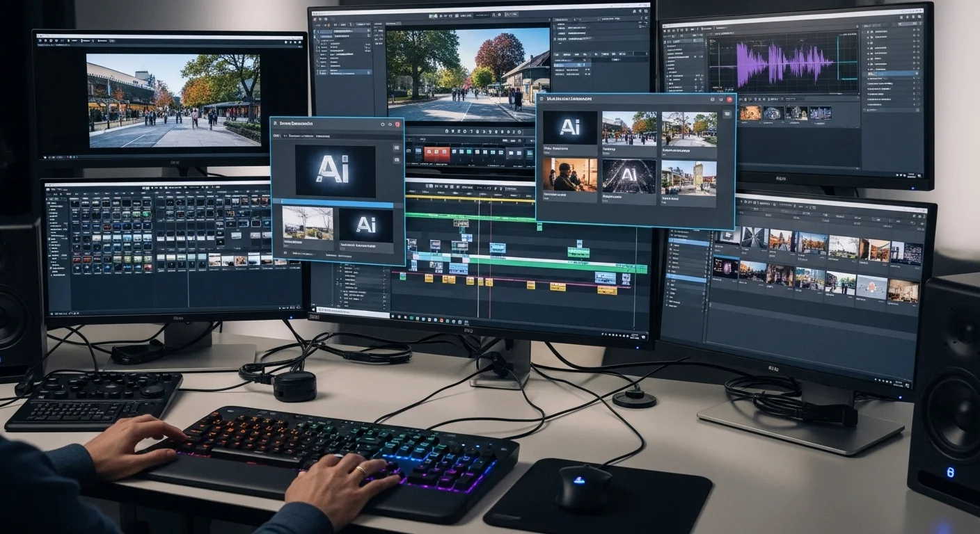 AI動画生成ツールを駆使して映像編集を行うプロフェッショナル